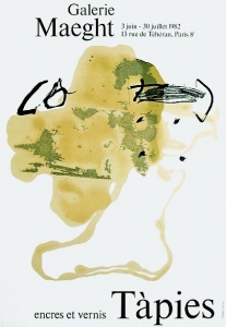 Tàpies, Antoni - 1982 - (encres et vernis) Galerie Maeght Paris