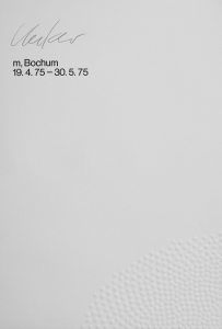 Uecker, Günther - 1975 - Galerie m Bochum