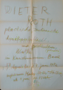 Roth, Dieter - 1982 - Kunstmuseum Basel (plastische, zeichneriche, druckgraphische und geschriebene  (gedruckte) Werke)
