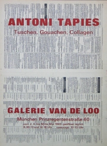 Tàpies, Antoni - 1969 - Galerie Van de Loo