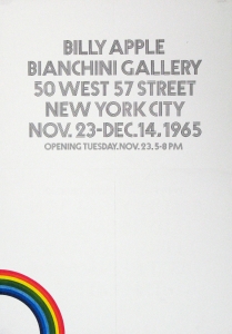 Apple, Billy - 1965 - Bianchini Gallery New York