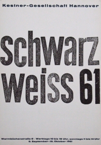 Weissauer, Rudolf - 1961 - Kestner-Gesellschaft Hannover schwarz weiss 61