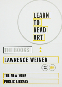 Weiner, Lawrence - 1995 - The New York Public Library (The Books : Learn To Read Art)