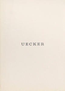 Uecker, Günther - 1961 - Galerie Schmela Düsseldorf (Einladung)