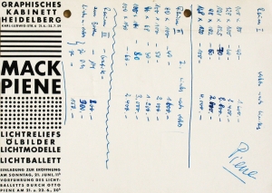 Mack, Heinz und Otto Piene - 1959 - Graphisches Kabinett Heidelberg (invitation)
