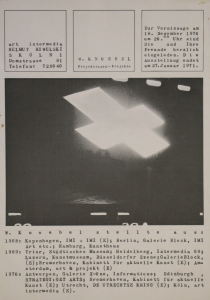 Knoebel, Imi - 1973 - art intermedia / Helmut Rywelski (Projektionen - Projekte / Einladung)