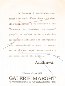 Arakawa, Shusaku - 1977 - Galerie Maeght