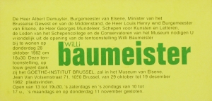 Baumeister, Willi - 1982 - Goethe-Institut Brüssel (Einladung)