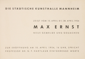 Ernst, Max - 1954 - Städtische Kunsthalle Mannheim (Einladung)