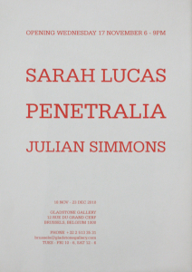 Lucas, Sarah - 2010 - Gladstone Gallery Bussels (Penetralia)