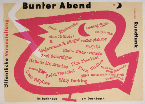 michel + kieser - 1955 - Funkhaus am Dornbusch Frankfurt (Bunter Abend - Hessischer Rundfunk - Rosi Schwaiger, Vico Torriani, Helmut Zacharias, Horst Fischer, Erich Börschel, Willy Berking, Otto Höpfner)