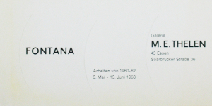 Fontana, Lucio - 1968 - Galerie M. E. Thelen (Einladung)