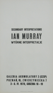 Murray, Ian / Fisher, Joel - 1978 - Galeria Akumulatory 2 Poznan