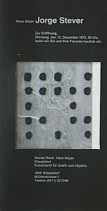 Stever, Jorge - 1972 - Galerie Denise René Hans Mayer Düsseldorf (Einladung)