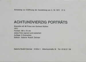 Richter, Gerhard - 1972 - Galerie Rudolf Zwirner Köln (Achtundvierzig Porträts)