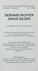 Richter, Gerhard - 1974 - Städtisches Museum Mönchengladbach (Gerhard Richter - Graue Bilder)
