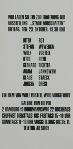 Piene, Otto / Richter, Gerhard / Vostell, Wolf u.a. - 1970 - Galerie von Loeper Hamburg (Stadtlandschaften)
