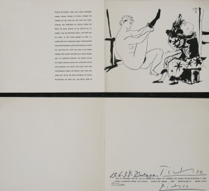 Picasso, Pablo - 1955 - Galerie Der Spiegel Köln (Der Maler und sein Modell / Einladung)