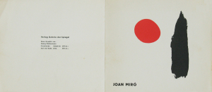 Miró, Joan - 1953 - Galerie Der Spiegel Köln (Joan Miró. Neue Graphik. Exotische Plastik, Masken und Figuren)