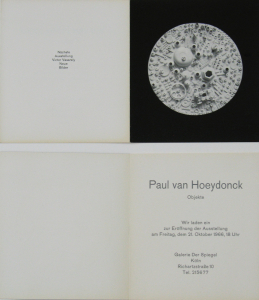 Van Hoeydonck, Paul - 1966 - Galerie Der Spiegel Köln (Einladung)