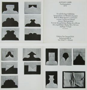 Hüppi, Alfonso - 1972 - Galerie Der Spiegel Köln (Taschengalerie / Einladung)