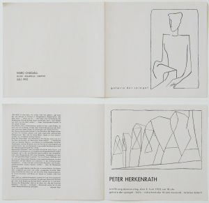 Herkenrath, Peter - 1952 - Galerie Der Spiegel Köln (Einladung)