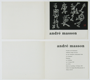 Masson, André - 1957 - Galerie Der Spiegel Köln (Gouaches und Zeichnungen)