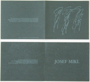 Mikl, Josef - 1963 - Galerie Der Spiegel Köln (Einladung)