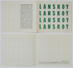 Lanskoy, André - 1954 - Galerie Der Spiegel Köln (Einladung)