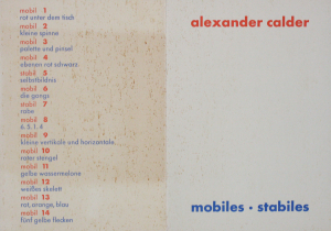 Calder, Alexander - 1952 - Galerie Rudolf Hoffmann Hamburg (mobiles - stabiles / Einladung)