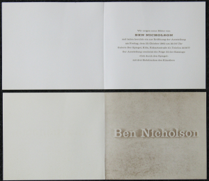 Nicholson, Ben - 1962 - Galerie Der Spiegel Köln (Einladung)