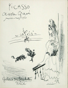 Picasso, Pablo - 1960 - Galerie des Ponchettes Nizza (Oeuvre Gravé / Jacqueline beim Stierkampf / Femme au balcon)