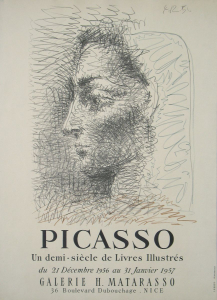 Picasso, Pablo - 1956 - (Un demi-siècle de Livres Illustrés / Jacqueline) Galerie Matarasso Nice