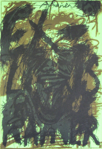 Rainer, Arnulf - 1970 - Plakat vor der Schrift