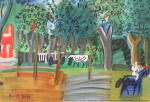 Dufy, Raoul - 1962  - Commissariat Général au Tourisme (Musée dArt Moderne Paris - le paddock à Deauville)