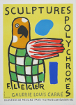 Léger, Fernand - 1953 - Galerie Louis Carré (Sculptures Polychromes / Papagei - Plakat und Einladung)