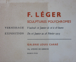 Léger, Fernand - 1953 - Galerie Louis Carré (Sculptures Polychromes / Parrot - poster and invitation)