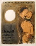 Chagall, Marc - 1952 -  Galerie Maeght (Céramiques Sculptures et Les Fables de la Fontaine - Couple en ocre)