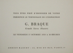 Braque, Georges - 1958 - Galerie Maeght (Grands livres illustrés - Einladung)