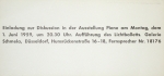 Piene, Otto - 1959 - Galerie Schmela (Einladung)