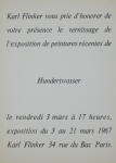 Hundertwasser, Friedensreich - 1967 - Galerie Flinker (Einladung)