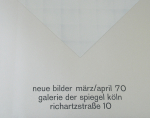 Girke, Raimund - 1970 - Galerie Der Spiegel Köln