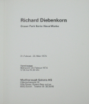 Diebenkorn, Richard - 1974 - Marlborough Galerie Zürich (Einladung)