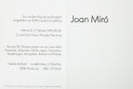 Miró, Joan - 1979 - Galerie Binhold Hamburg (Einladungen)