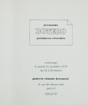 Botero, Fernando - 1979 - Galerie Claude Bernard Paris (Einladungen)