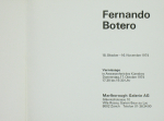 Botero, Fernando - 1979 - Galerie Claude Bernard Paris (Einladungen)