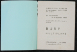 Bury, Pol - 1958 - Galerie St. Laurent Bruxelles (Multiplans)