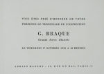 Braque, Georges - 1958 - Galerie Maeght (Grands livres illustrés - Einladung und Katalog)