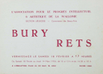 Bury, Pol - 1956 - Lassociation pour le progrès intellectuel et artistique de la Wallonie (2 Einladungen)