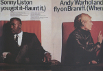 Warhol, Andy - 1968 - Andy Warhol and Sonny Liston fly on Braniff